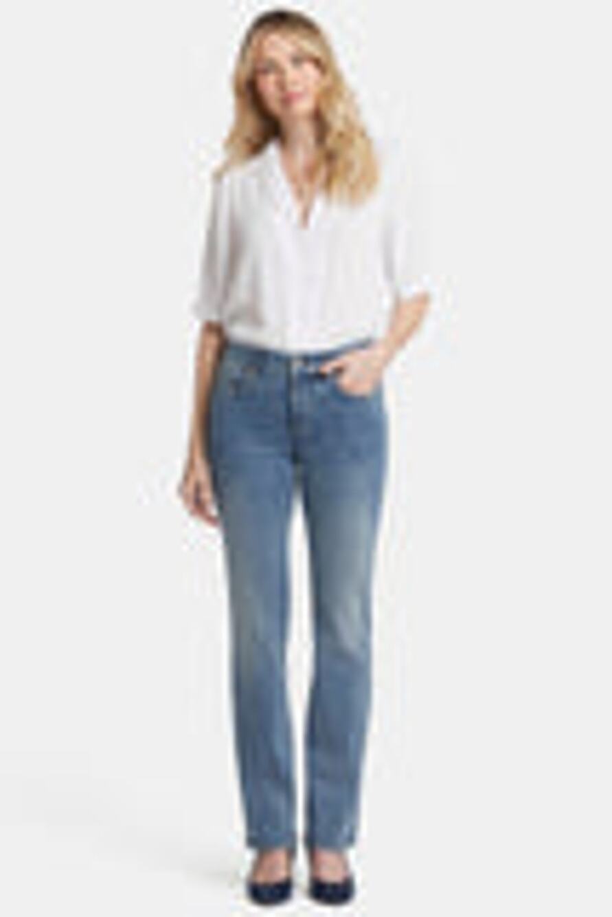 NYDJ Womens 12 Marilyn Straight Leg Jeans Medium Wash Relaxed Denim Classic
